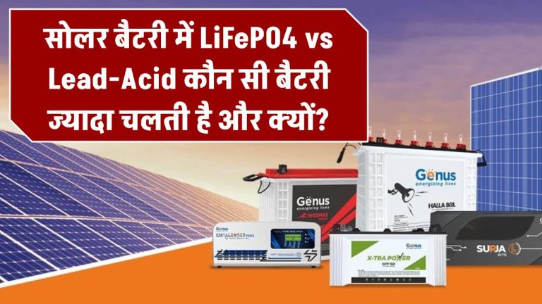 सोलर बैटरी में LiFePO4 vs Lead-Acid: कौन सी बैटरी ज्यादा चलती है और क्यों?