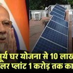 PM Surya Ghar Yojana: 10 लाख घरों में लगे सोलर प्लांट, 1 करोड़ टारगेट! फ्री बिजली और ₹15,000 सालाना कमाई