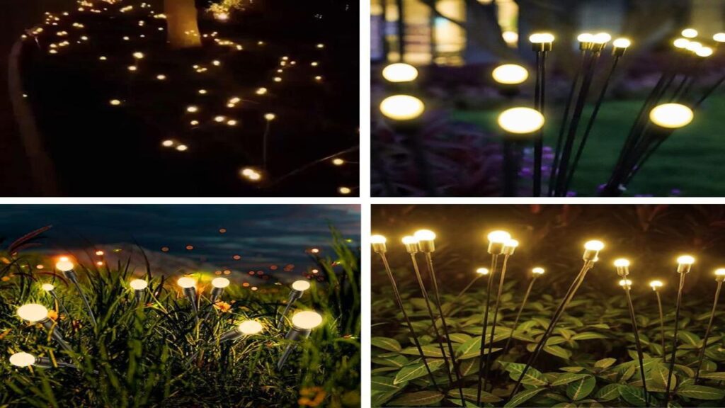 AAOVEFOX वाटरप्रूफ सोलर गार्डन लाइट: 8 LED, छत-बालकनी-पाथवे के लिए सुंदर डेकोरेशन लाइट