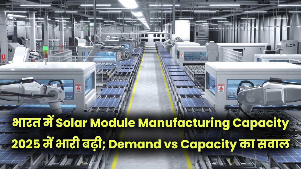 भारत में Solar Module Manufacturing Capacity 2025 में भारी बढ़ी; Demand vs Capacity का सवाल